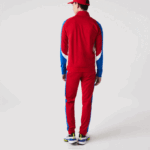 Men Lacoste V0ZN977 Red Blue White W50 SPORT Classic Fit Zip Tennis Sweatshirt - Image 3