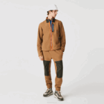 Men Lacoste V0ZN979 Brown Khaki Green 89F Relaxed Fit Polar Fleece Zip Sweatshirt - Image 2