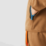 Men Lacoste V0ZN979 Brown Khaki Green 89F Relaxed Fit Polar Fleece Zip Sweatshirt - Image 6