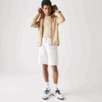 Men Lacoste V0ZN981 Beige GP2 SPORT Lightweight Bi-material Hoodie - Image 3