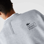 Men Lacoste V0ZN983 Grey Chine CCA Loose Fit Reflective Print Sweatshirt - Image 8