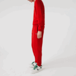Men Lacoste V0ZN987 Red 240 Tapered Fit Fleece Trackpants - Image 2
