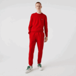 Men Lacoste V0ZN987 Red 240 Tapered Fit Fleece Trackpants