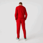 Men Lacoste V0ZN987 Red 240 Tapered Fit Fleece Trackpants - Image 3