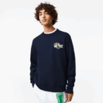 Men Lacoste V0ZN988 Navy Blue 166 Badge Organic Cotton Sweatshirt