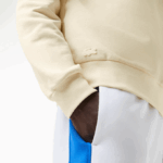 Men Lacoste V0ZN989 White XFJ Badge Organic Cotton Sweatshirt - Image 5