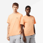 Men Lacoste V0ZN98 Light Orange HEB Crew Neck Organic Cotton T-Shirt