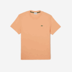 Men Lacoste V0ZN98 Light Orange HEB Crew Neck Organic Cotton T-Shirt - Image 4