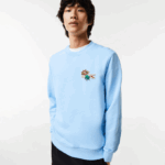 Men Lacoste V0ZN990 Blue HBP Badge Organic Cotton Sweatshirt - Image 2