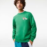 Men Lacoste V0ZN991 Green LDM Badge Organic Cotton Sweatshirt