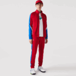 Men Lacoste V0ZN992 Red Blue White W50 SPORT Run-Resistant Tennis Trackpants - Image 2