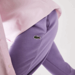 Men Lacoste V0ZN995 Purple GFU Tapered Fit Fleece Trackpants - Image 4
