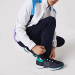 Men Lacoste V0ZN996 White Purple Navy Blue Y03 SPORT Color-Block Tennis Tracksuit - Image 2