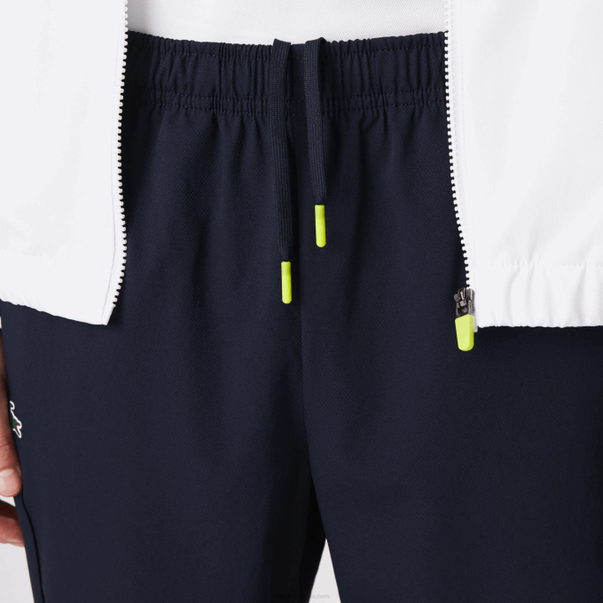 Men Lacoste V0ZN996 White Purple Navy Blue Y03 SPORT Color-Block Tennis Tracksuit - Image 3