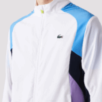 Men Lacoste V0ZN996 White Purple Navy Blue Y03 SPORT Color-Block Tennis Tracksuit - Image 4