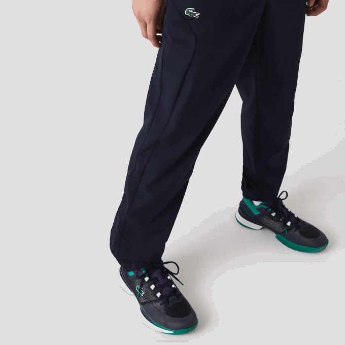 Men Lacoste V0ZN996 White Purple Navy Blue Y03 SPORT Color-Block Tennis Tracksuit - Image 10