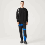 Men Lacoste V0ZN999 Black 031 Loose Fit Pique Sweatshirt - Image 2