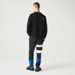Men Lacoste V0ZN999 Black 031 Loose Fit Pique Sweatshirt - Image 3