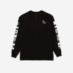 Men Lacoste V0ZN999 Black 031 Loose Fit Pique Sweatshirt - Image 5