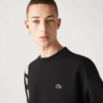 Men Lacoste V0ZN999 Black 031 Loose Fit Pique Sweatshirt - Image 7