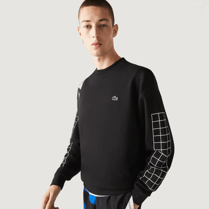 men_lacoste_v0zn999_black_031_loose_fit_pique_sweatshirt.png Men Lacoste V0ZN999 Black 031 Loose Fit Pique Sweatshirt - Image 1