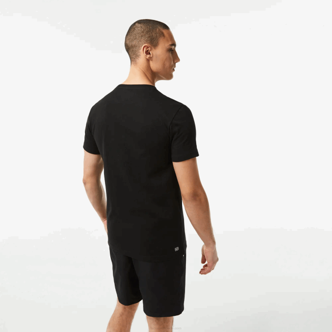 Men Lacoste V0ZN99 Black Red BZJ SPORT 3D Print Crocodile Breathable Jersey T-Shirt - Image 3