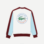 MenV0ZN1183 White Bordeaux NFB Lacoste x AWAKE NY Badge Color-block Cotton Sweatshirt - Image 2