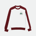 MenV0ZN1183 White Bordeaux NFB Lacoste x AWAKE NY Badge Color-block Cotton Sweatshirt