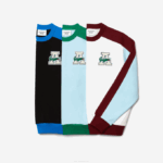 MenV0ZN1183 White Bordeaux NFB Lacoste x AWAKE NY Badge Color-block Cotton Sweatshirt - Image 7
