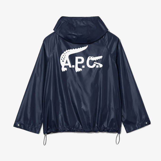 MenV0ZN1310 Blue WGH Lacoste x A.P.C. Water-Resistant Nylon Hooded Jacket - Image 2