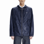 MenV0ZN1310 Blue WGH Lacoste x A.P.C. Water-Resistant Nylon Hooded Jacket - Image 4