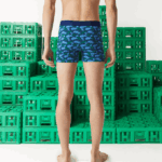 MenV0ZN1599 White C50 Lacoste x Minecraft Print Long Organic Cotton Boxer Briefs - Image 2