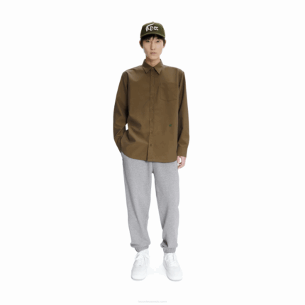 MenV0ZN1630 Khaki Green WTW Lacoste x A.P.C. Cotton Gabardine Shirt