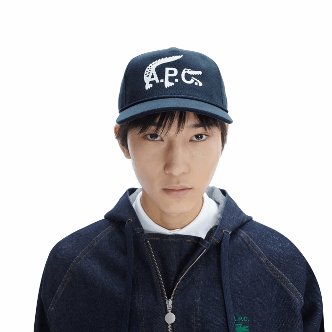 MenV0ZN2343 Blue WGH Lacoste x A.P.C. Organic Cotton Cap - Image 3