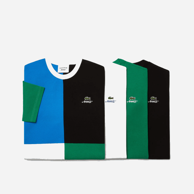 MenV0ZN892 Green MEE Lacoste x AWAKE NY Logo Cotton Pique T-shirt - Image 5