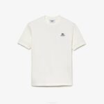 MenV0ZN893 White 70V Lacoste x AWAKE NY Logo Cotton Pique T-shirt