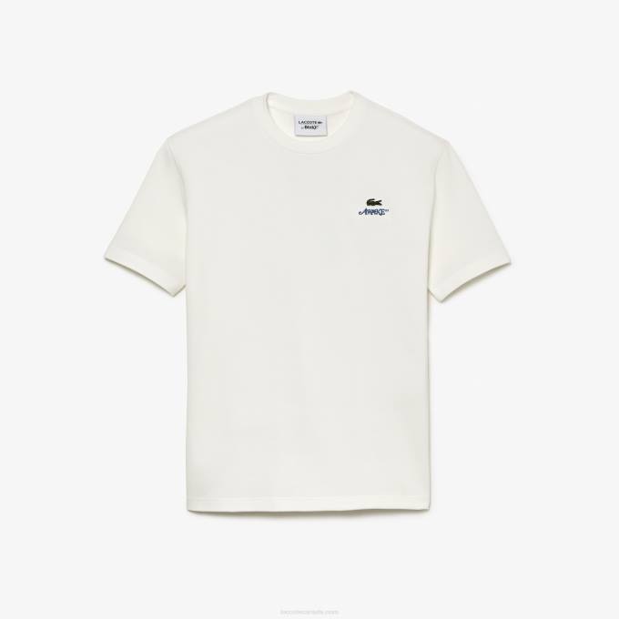 menv0zn893_white_70v_lacoste_x_awake_ny_logo_cotton_pique_t_shirt.jpg MenV0ZN893 White 70V Lacoste x AWAKE NY Logo Cotton Pique T-shirt - Image 1