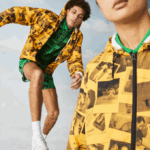 Women Lacoste V0ZN1303 Yellow Black 7KR LIVE Polaroid Collaboration Jacket