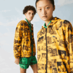 Women Lacoste V0ZN1303 Yellow Black 7KR LIVE Polaroid Collaboration Jacket - Image 4