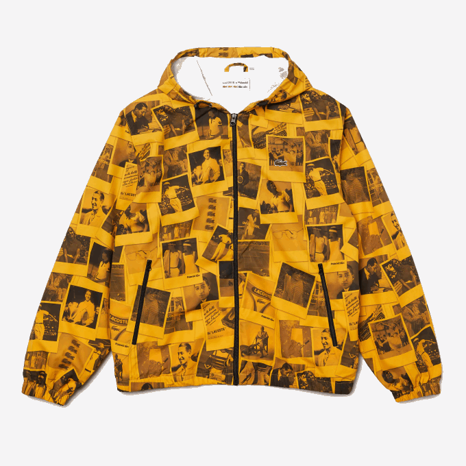 Women Lacoste V0ZN1303 Yellow Black 7KR LIVE Polaroid Collaboration Jacket - Image 5