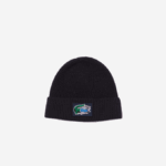 Women Lacoste V0ZN1691 Navy Blue 166 Ribbed Wool Beanie And Scarf Gift Set - Image 3