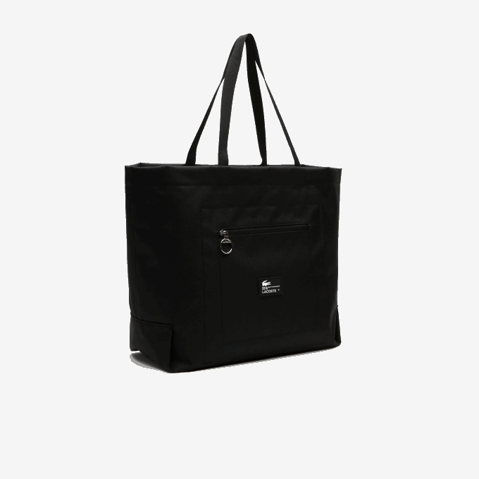 Women Lacoste V0ZN1947 Noir Patch L51 Contrast Branding Oversized Tote Bag - Image 3