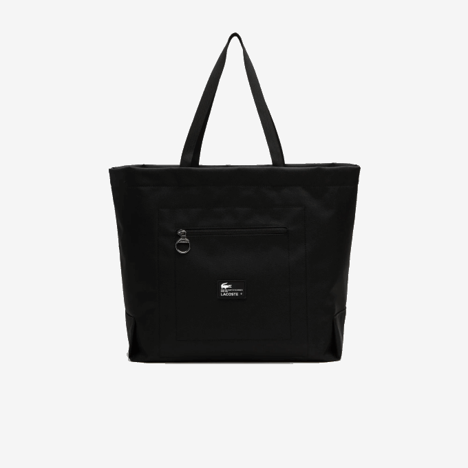 Women Lacoste V0ZN1947 Noir Patch L51 Contrast Branding Oversized Tote Bag - Image 1