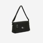 Women Lacoste V0ZN1968 Noir Patch L51 Recycled Fiber Zipped Bag - Image 3