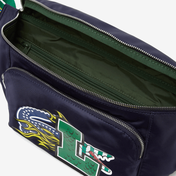 Women Lacoste V0ZN2028 Marine 166 Jardin L28 Comic Effect Badge Bag - Image 5