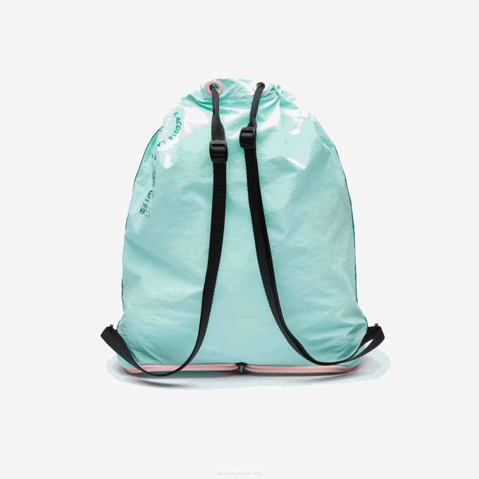Women Lacoste V0ZN2056 Seringat Fluorine Lotus K10 Branded Band Foldable Nylon Backpack - Image 3