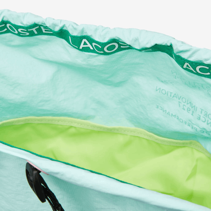 Women Lacoste V0ZN2056 Seringat Fluorine Lotus K10 Branded Band Foldable Nylon Backpack - Image 4