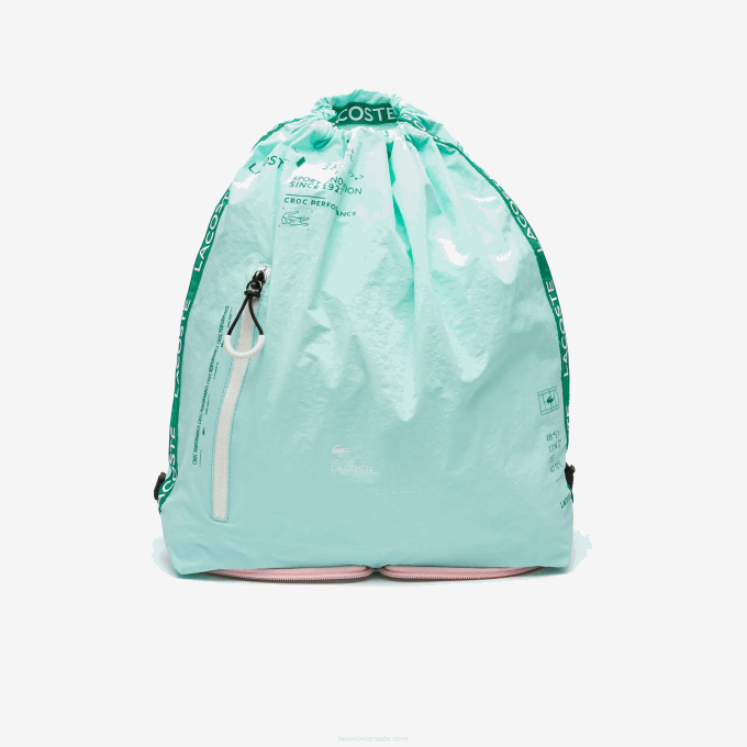 Women Lacoste V0ZN2056 Seringat Fluorine Lotus K10 Branded Band Foldable Nylon Backpack - Image 1