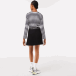 Women Lacoste V0ZN2352 Black 031 Elasticized Waist Pleated Skirt - Image 3