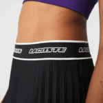 Women Lacoste V0ZN2352 Black 031 Elasticized Waist Pleated Skirt - Image 5
